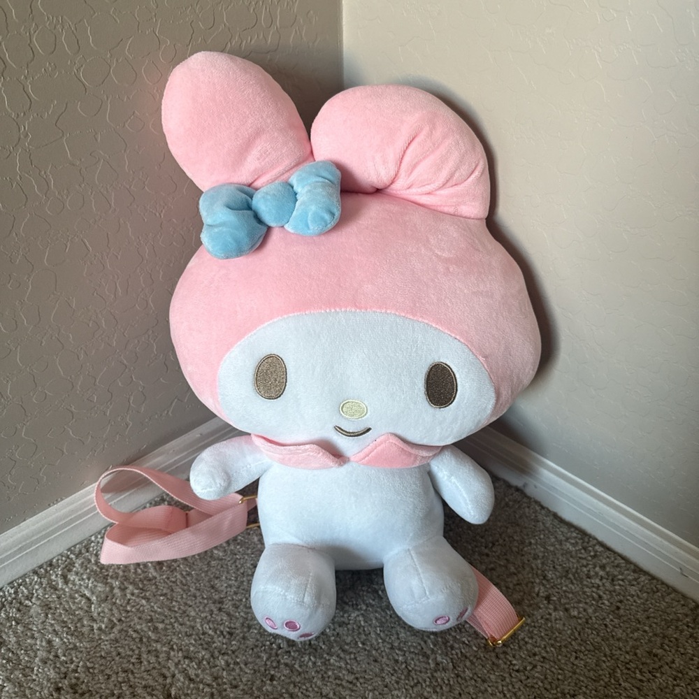 Sanrio My Melody Pink and White Plush Backpack